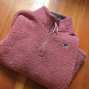 VS PINK boyfriend Sherpa half-zip